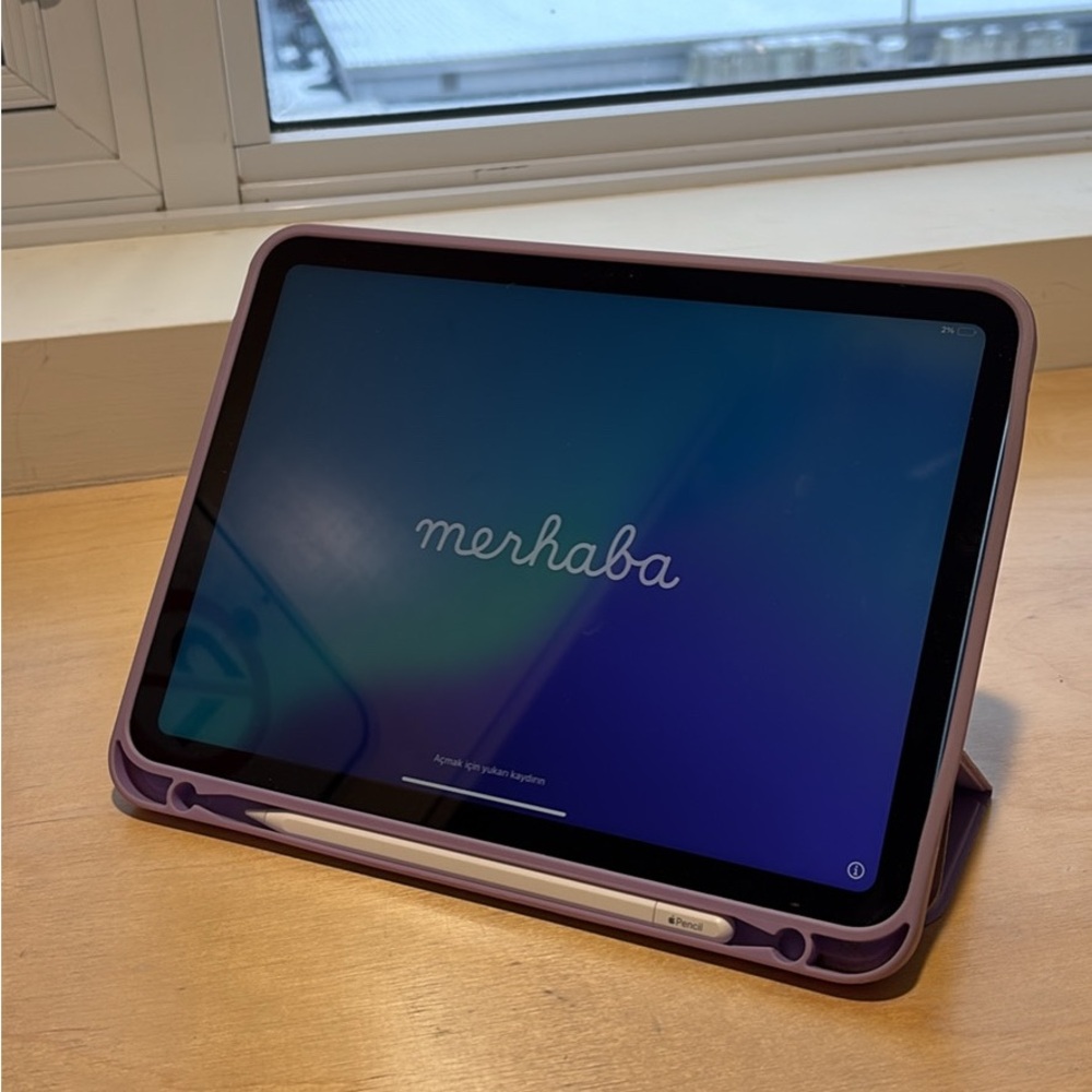 Apple iPad 10th Gen with charger, case and pencil